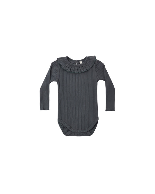 Ruffle Collar Bodysuit | Midnight