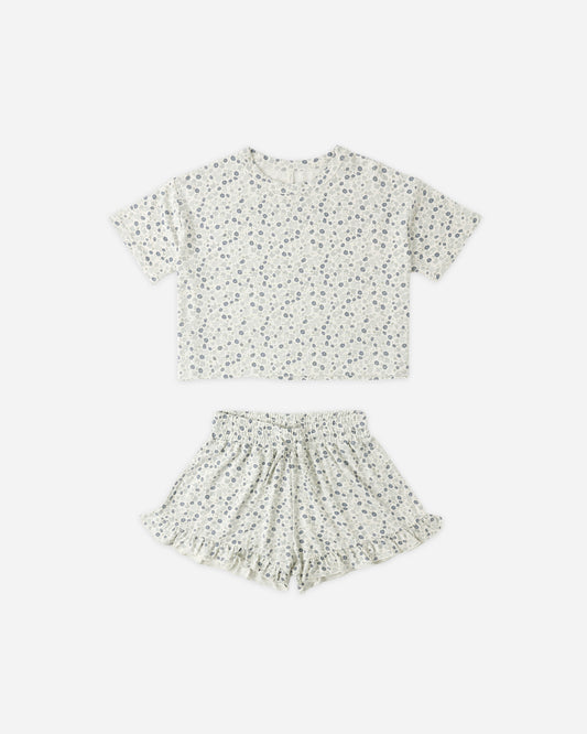 Mosie Set | Blue Ditsy