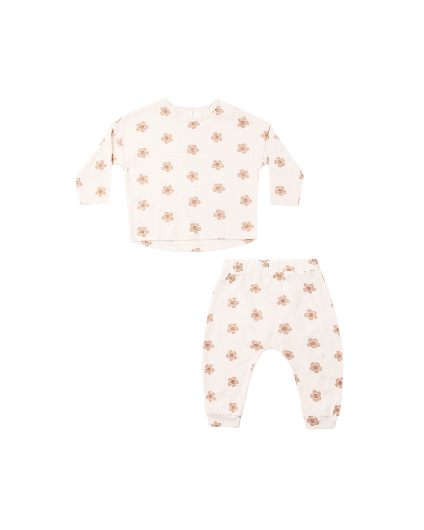 Long Sleeve Tee + Pant Set | Pink Daisies