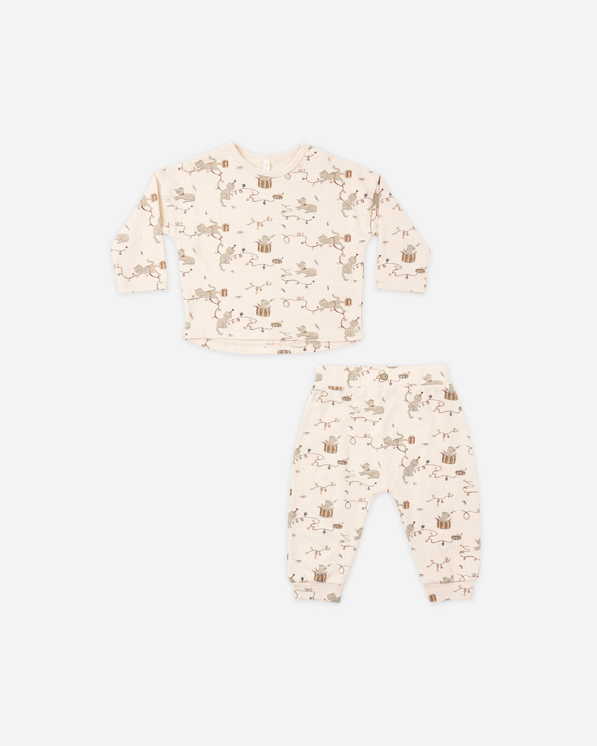 Long Sleeve Tee + Pant Set  | Kitties