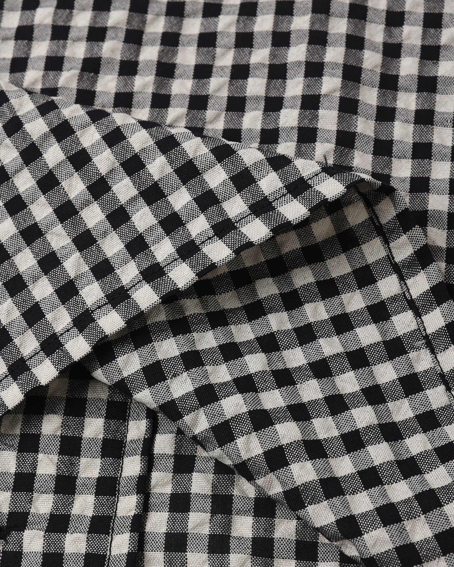 Lapel Collared Shirt | Black Check