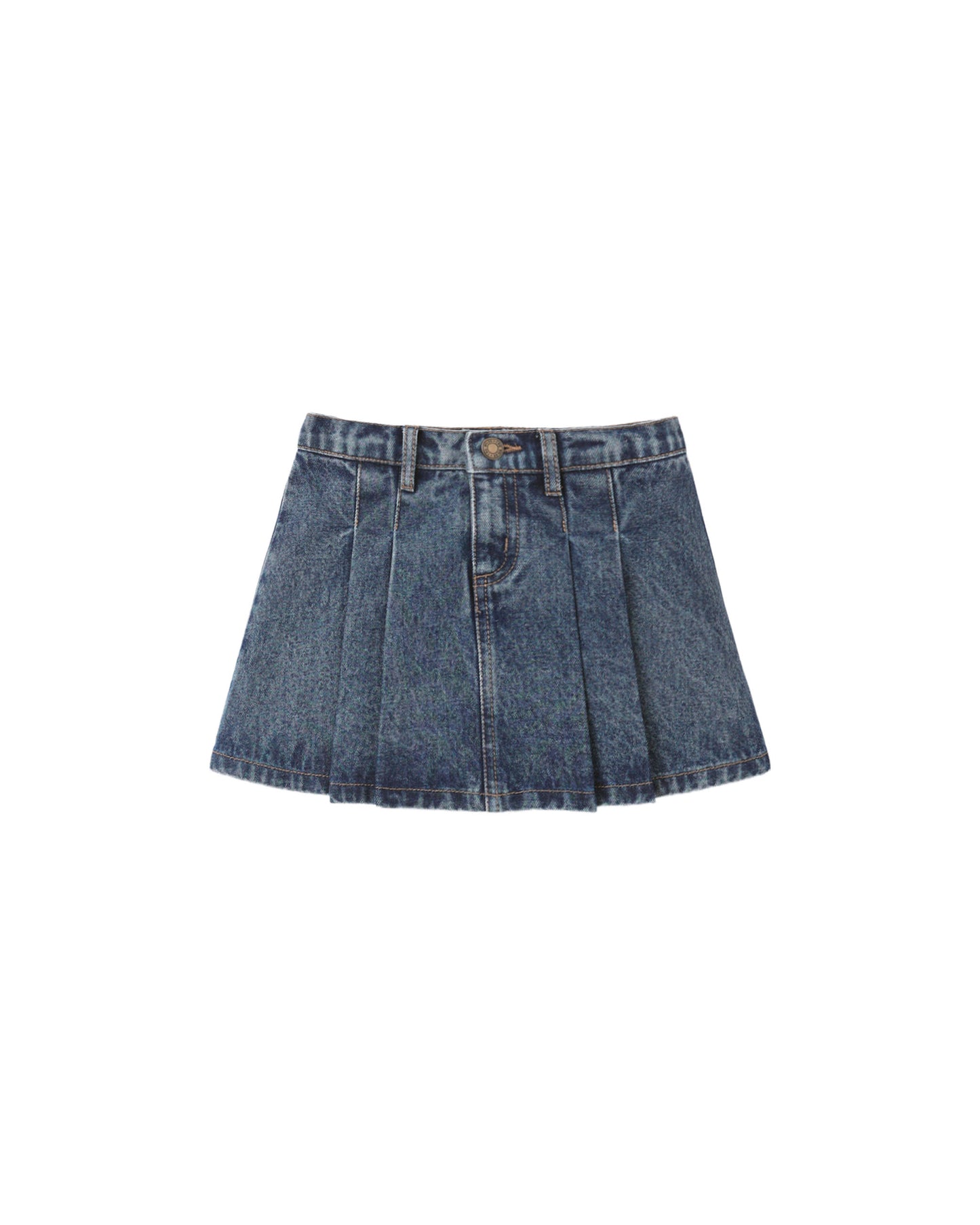Pleated Denim Skirt | Indigo