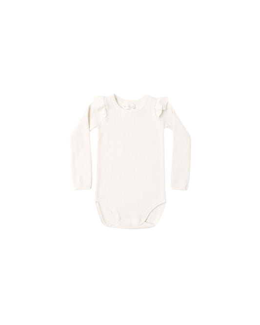 Shoulder Ruffle Bodysuit | Natural