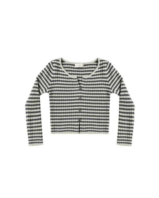 Long Sleeve Knit Tee | Midnight Stripe