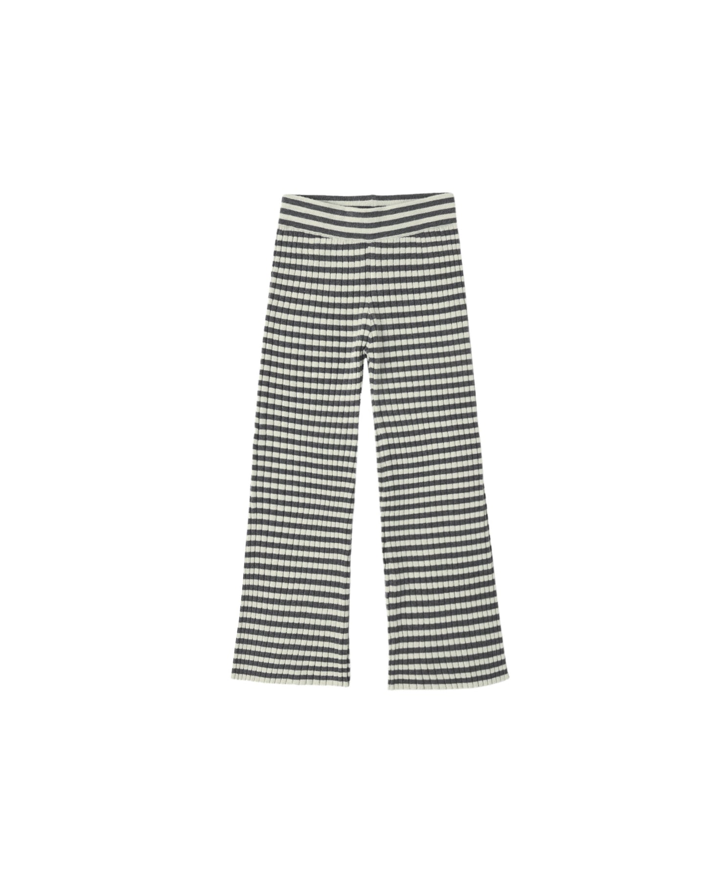 Flare Rib Knit Pant | Midnight Stripe