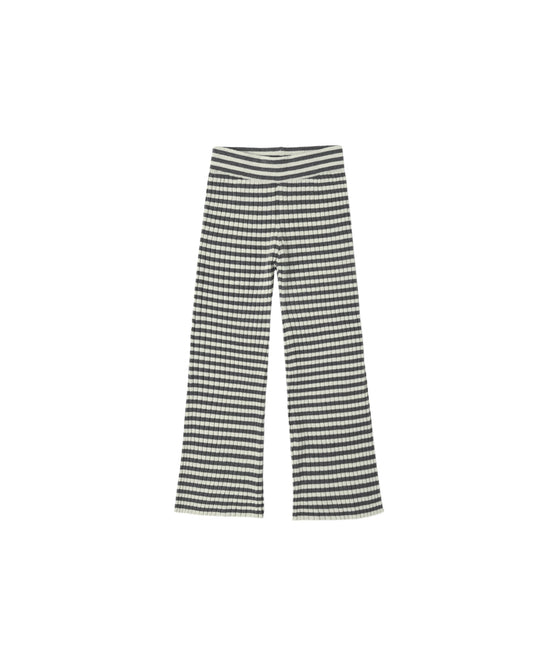 Flare Rib Knit Pant | Midnight Stripe