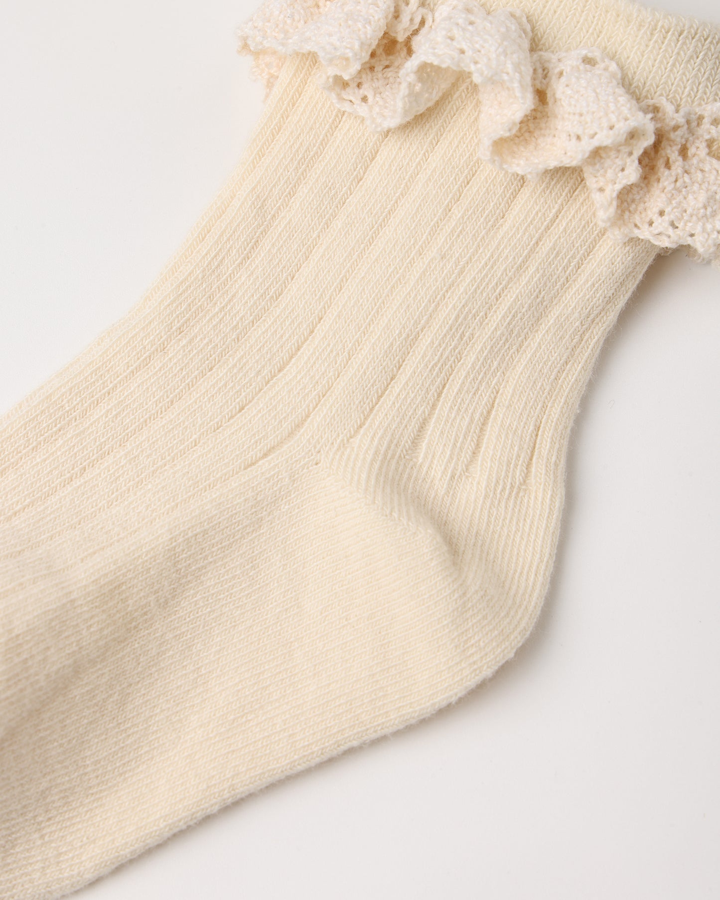 Lace Trim Socks, 2 Pack | Rosewood/Natural