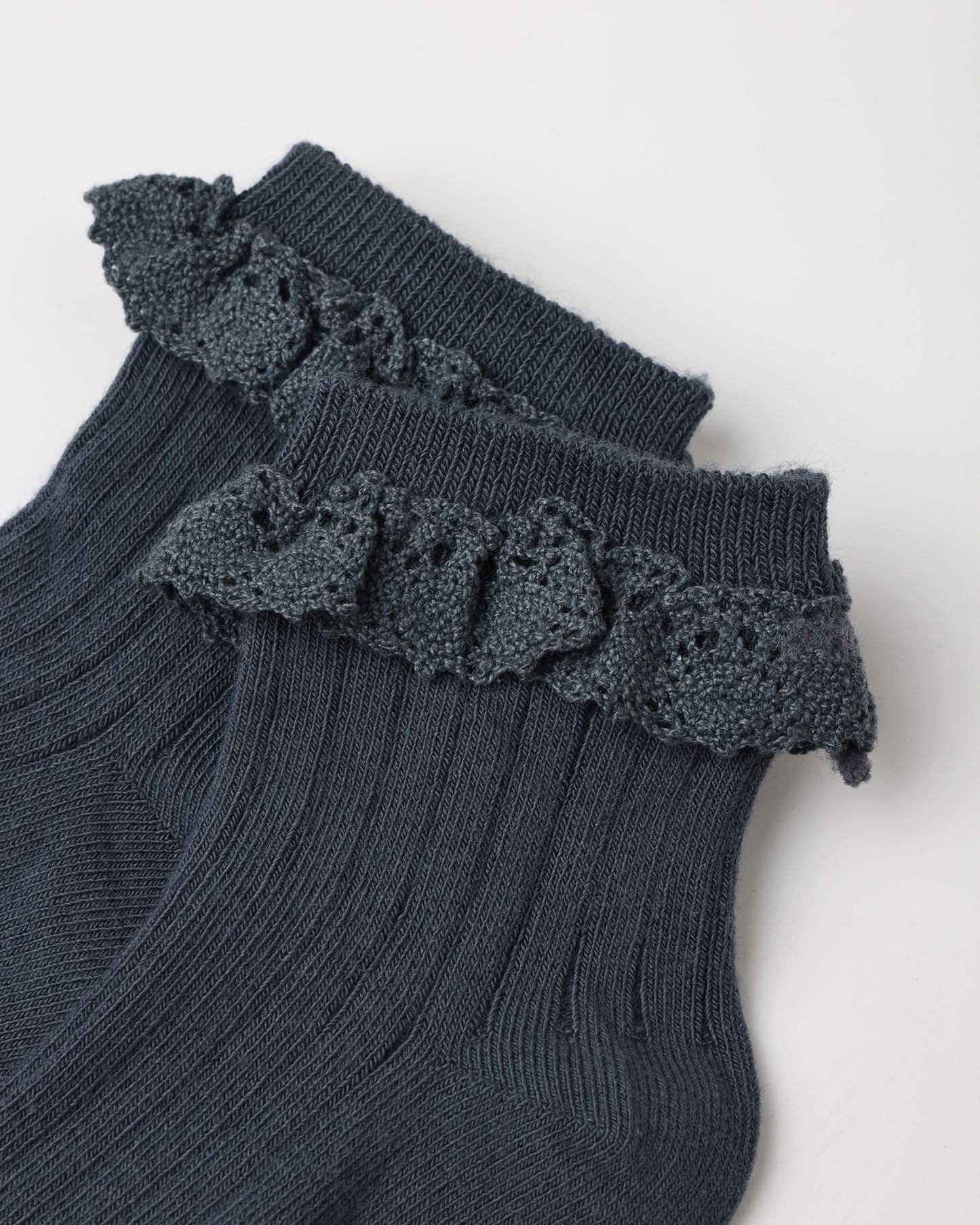 Lace Trim Socks, 2 Packs | Fawn/Midnight