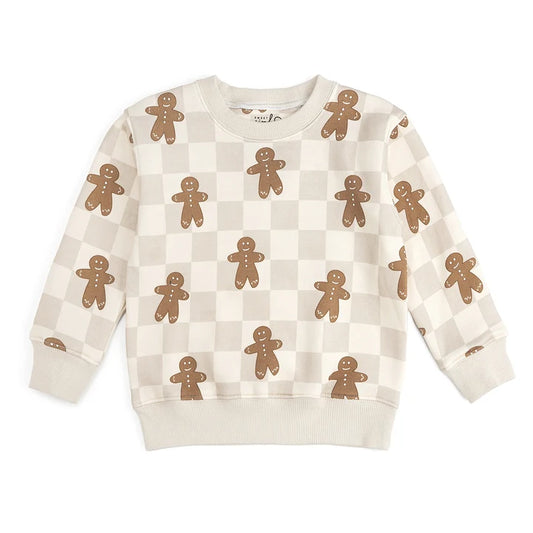 Christmas Checkered Sweatshirt | Gingerbread