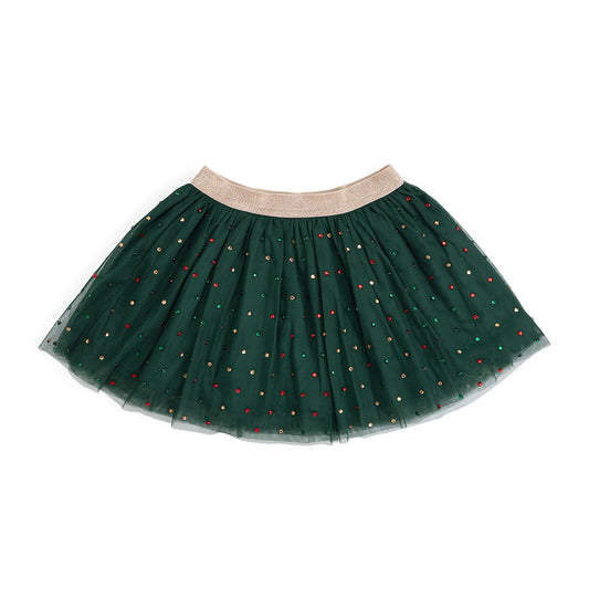 Christmas Tutu Skirt | Emerald Rhinestone