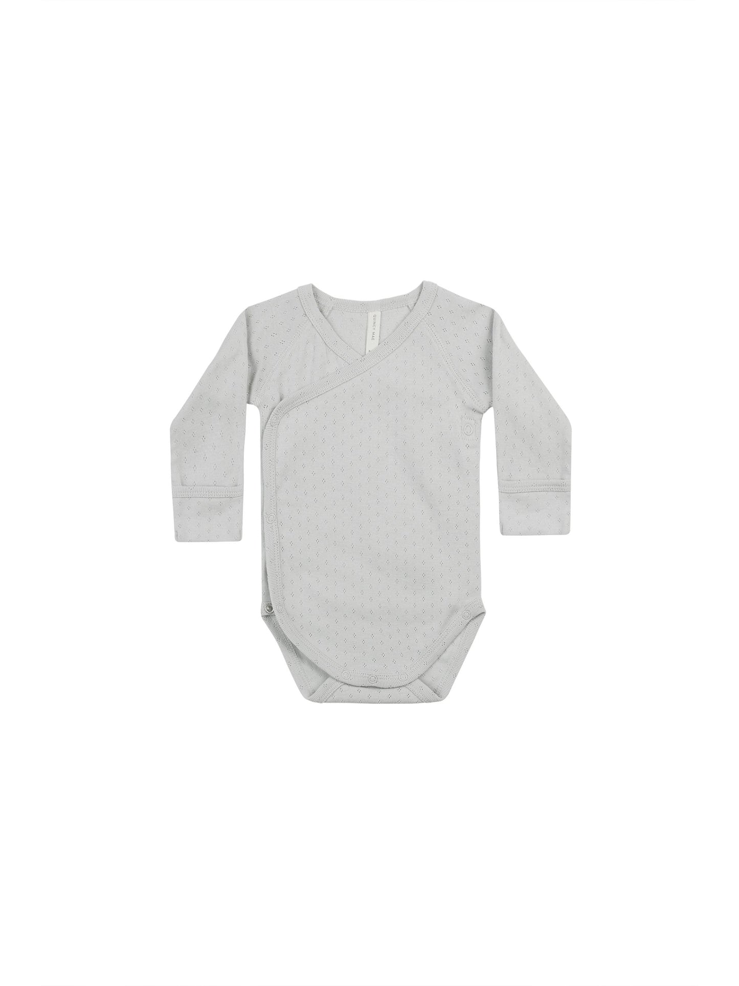 Pointelle Side Snap Bodysuit I Cloud