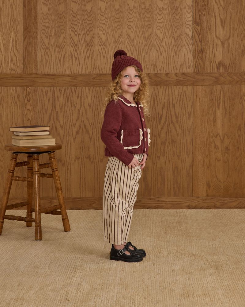 Collared Cardigan | Burgundy