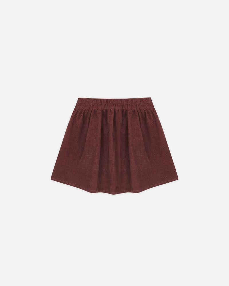 Button Front Mini Skirt | Burgundy