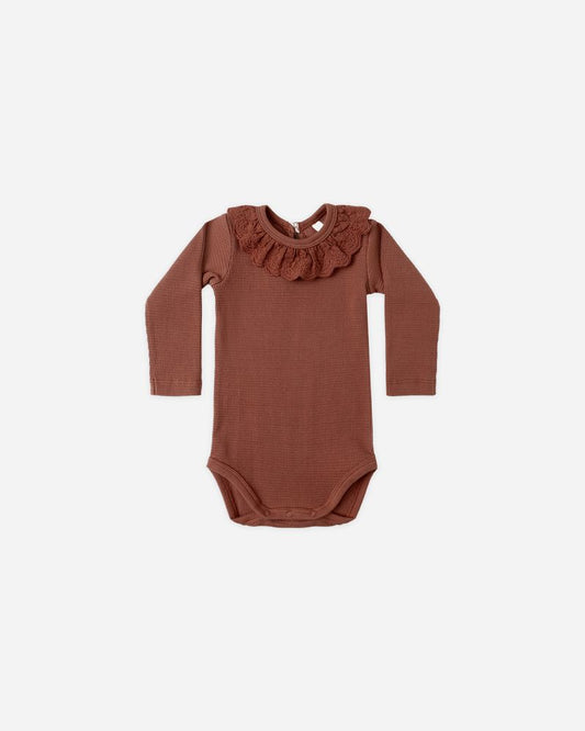 Ruffle Collar Bodysuit | Cranberry