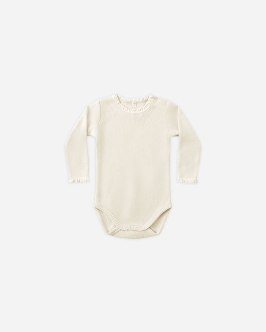 Waffle Long Sleeve Bodysuit | Natural