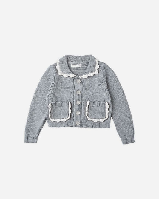 Collared Cardigan | Dusty Blue