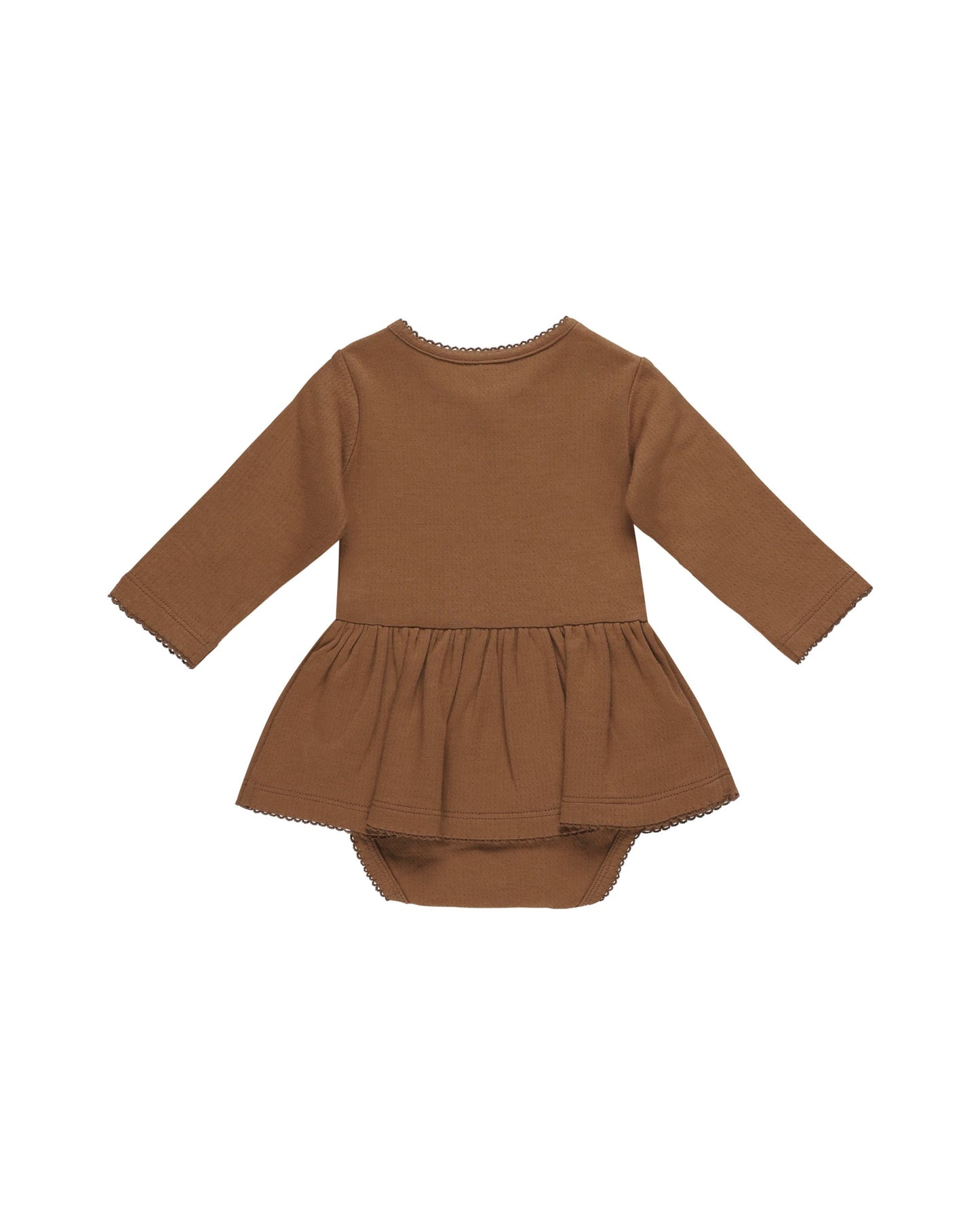 Pointelle Skirted Bodysuit I Cinnamon