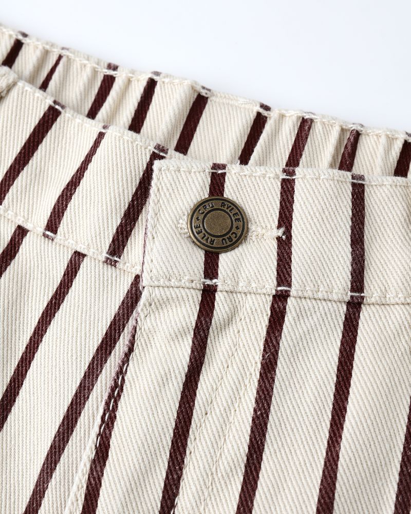 Barrel Pant | Burgundy PinStripe