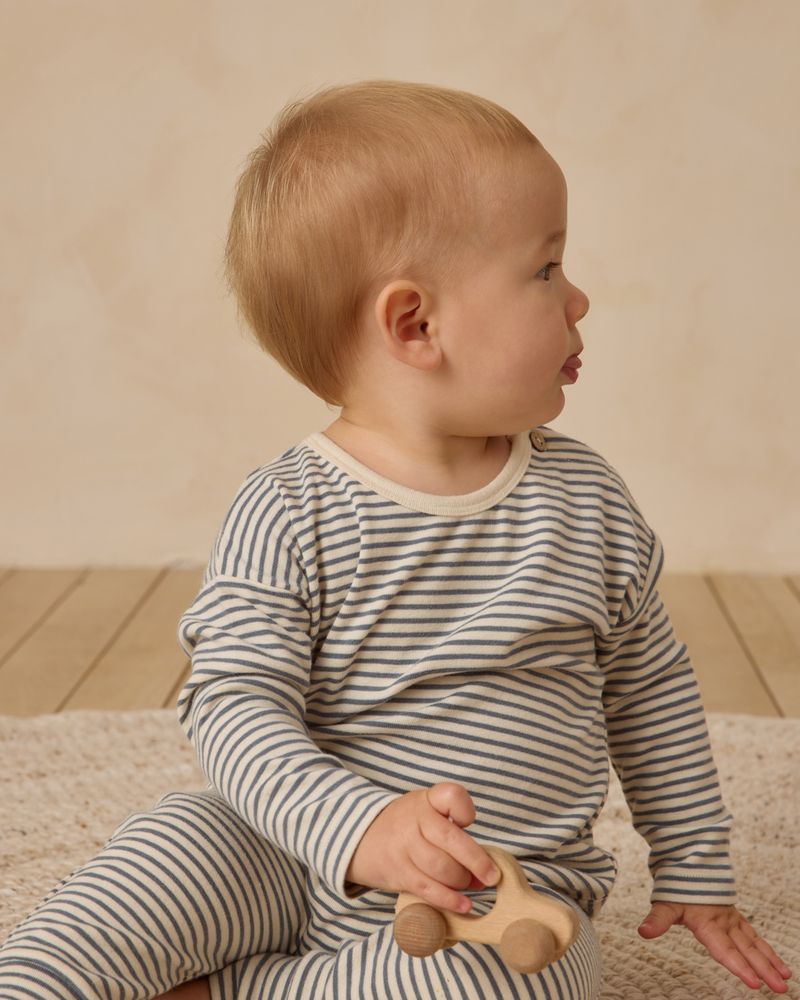 Drawstring Pant | Ocean  Micro Stripe