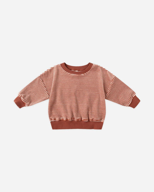 Velour Relaxed Sweatshirt | Candy Stripe