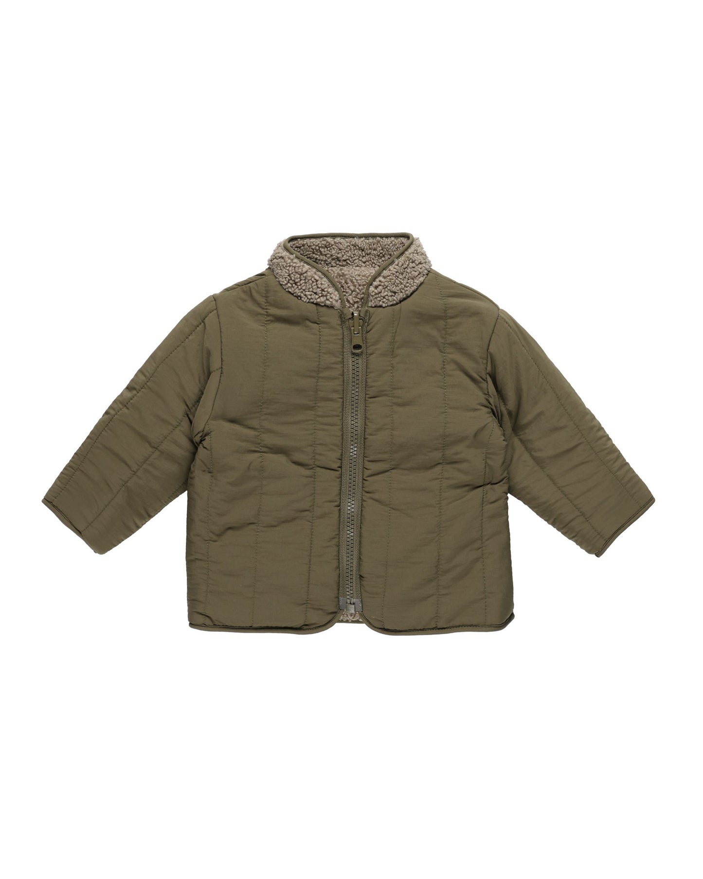 Shearling Zip Jacket I Olive