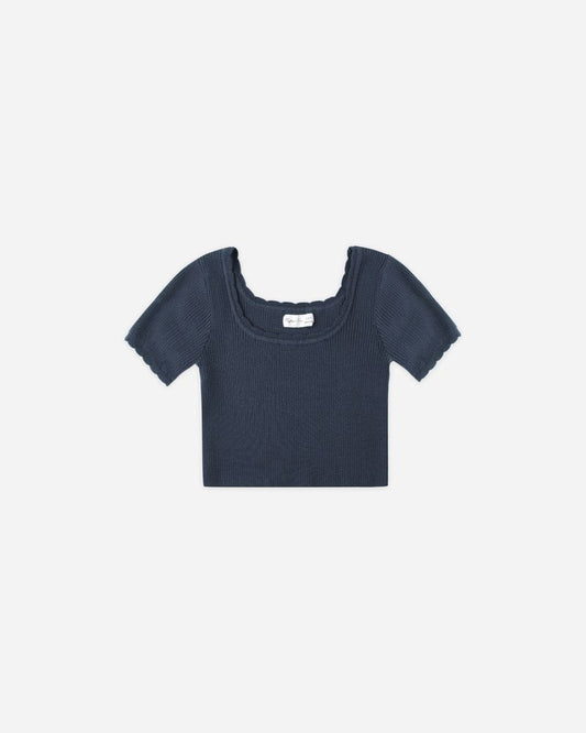 Scallop Tee | Navy