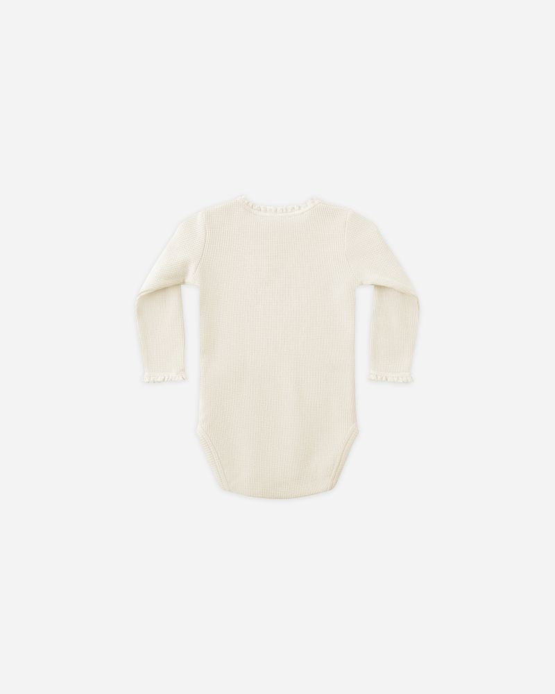 Waffle Long Sleeve Bodysuit | Natural