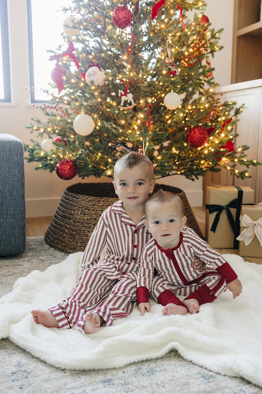Collared Bamboo Set | Red Stripe