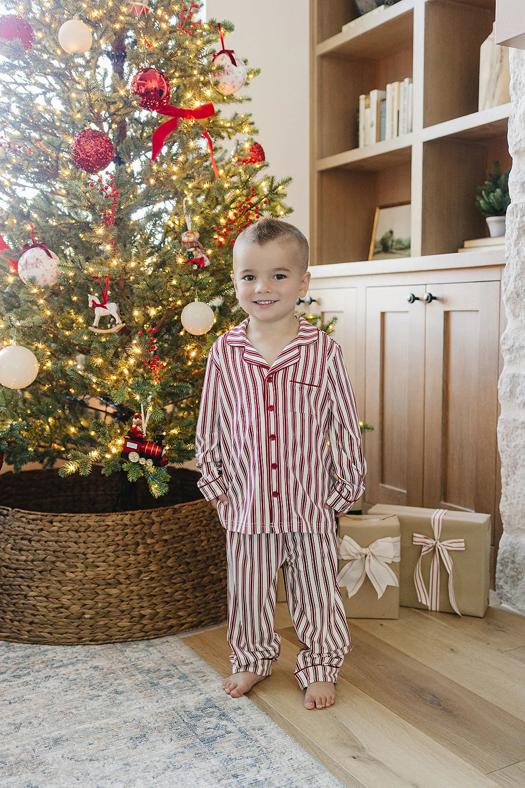 Collared Bamboo Set | Red Stripe