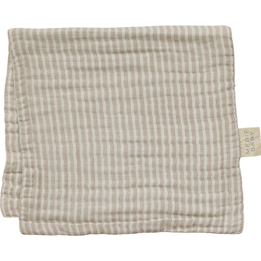 Muslin Burp Cloth I Taupe Stripe