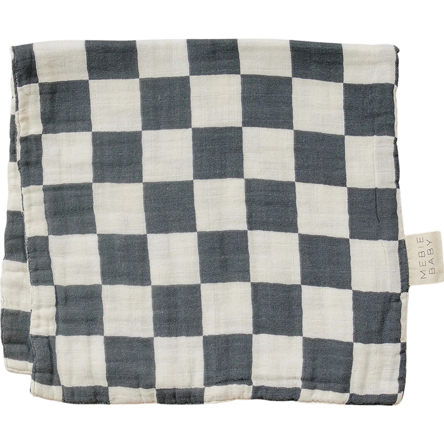 Muslin Burp Cloth I Charcoal Checkered