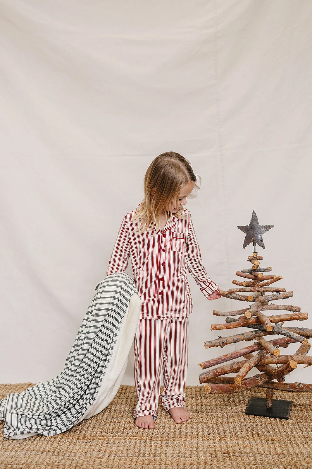 Collared Bamboo Set | Red Stripe