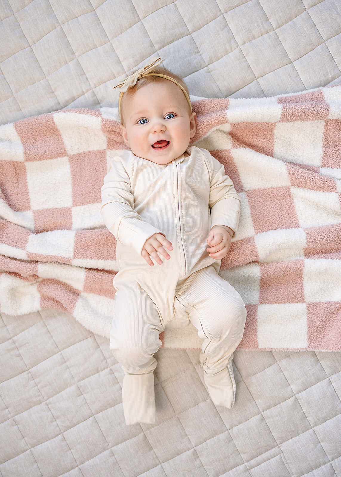 Plush Blanket | Pink Checkered