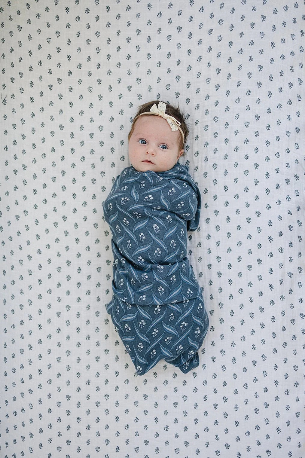 Muslin Swaddle Blanket I Navy Berry