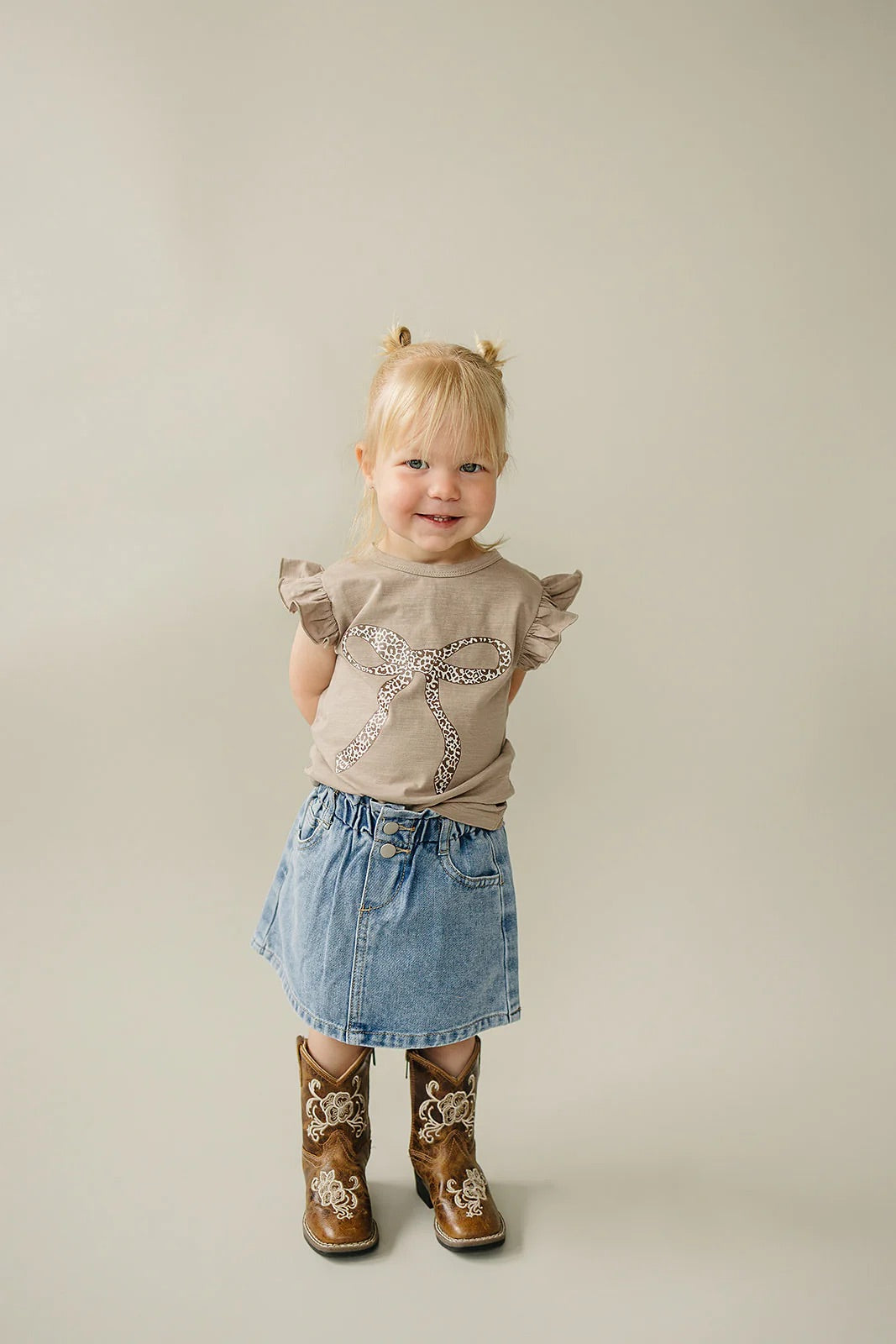Cheetah Bow Ruffle Tee