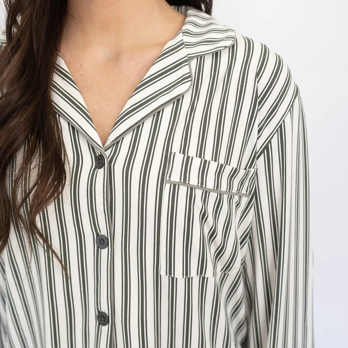 Adult Pajama Set | Green Stripe