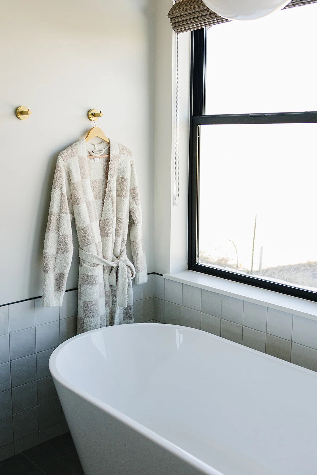 Women's Robe | Taupe Check