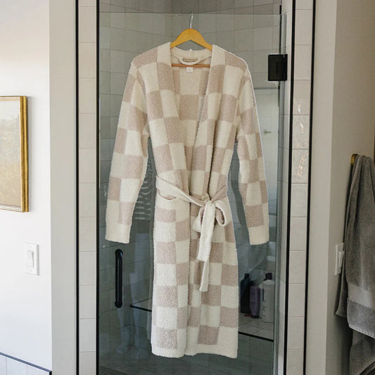 Women's Robe | Taupe Check