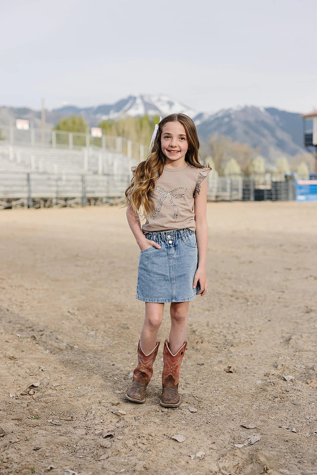 Cheetah Bow Ruffle Tee