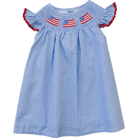Gingham Smocked Dress | Flag