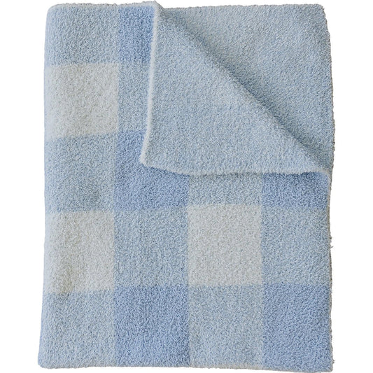 Plush Blanket | Light Blue Plaid