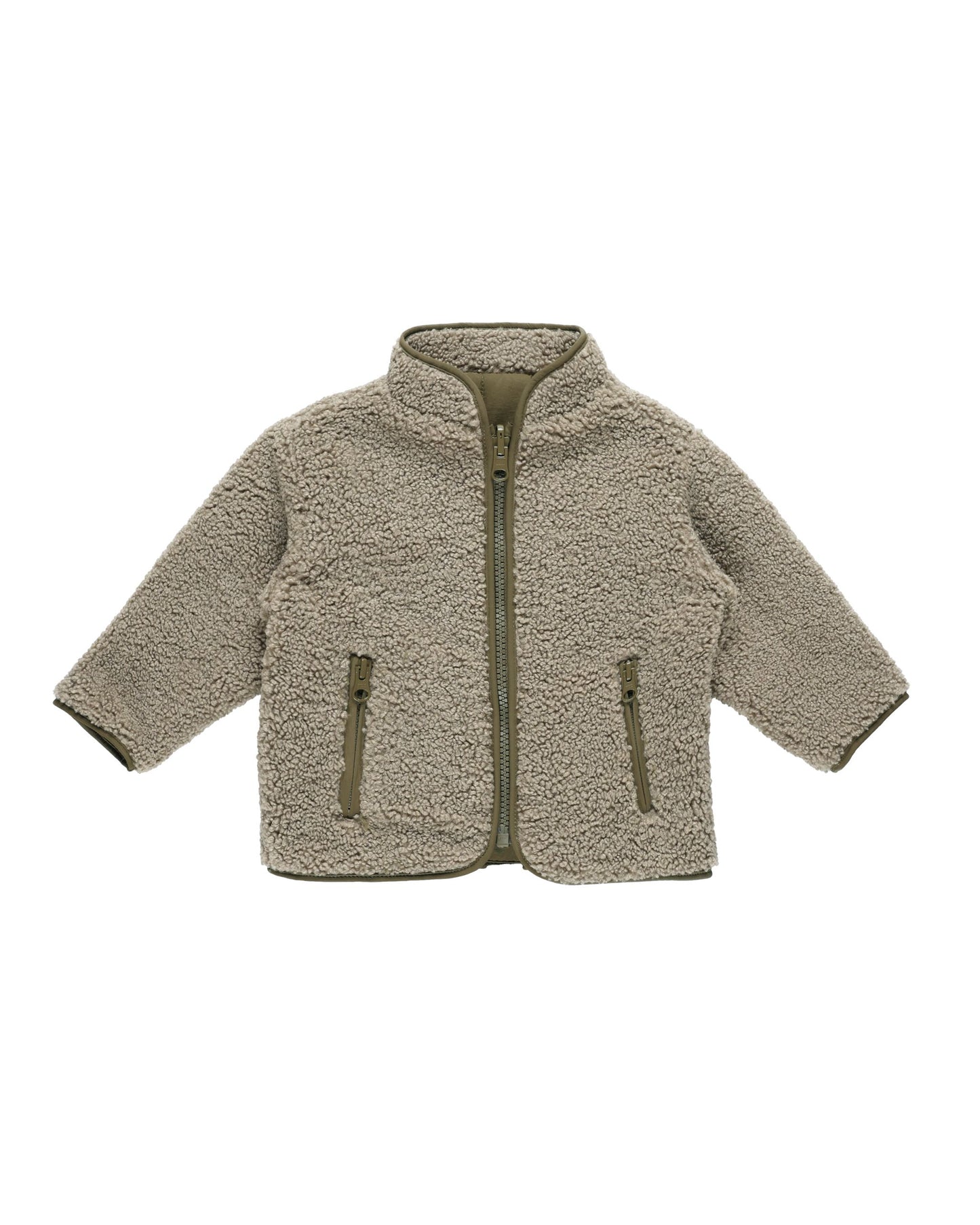 Shearling Zip Jacket I Olive