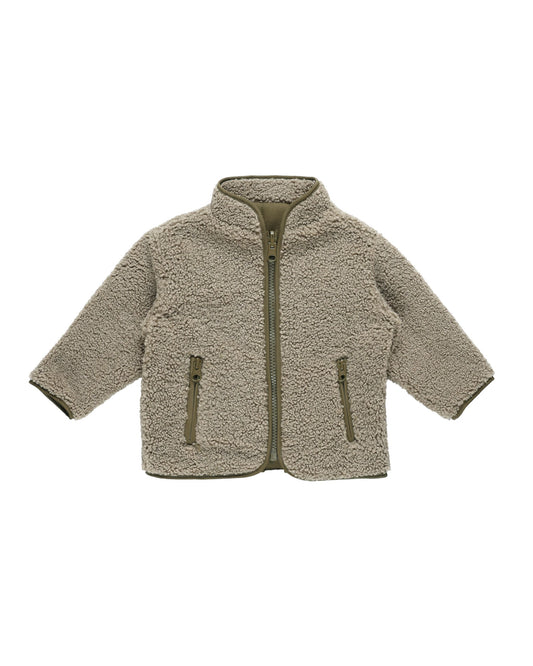 Shearling Zip Jacket I Olive