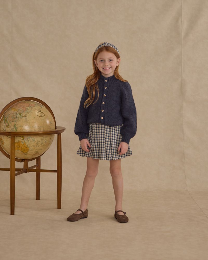 Pleated Mini Skirt | Navy Check