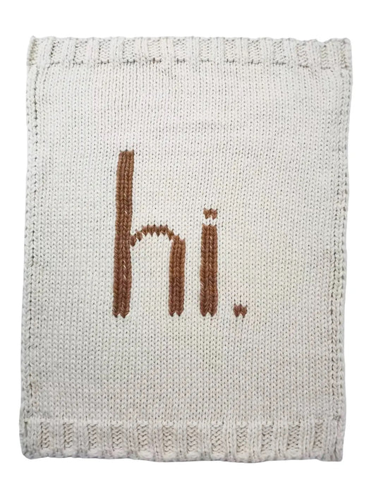 Hi. Hand Knit Blanket I Pecan