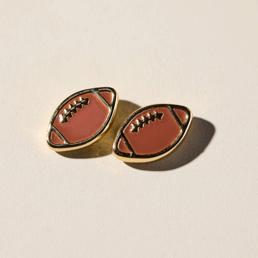 Football Game Stud Earrings: Gold / One Size