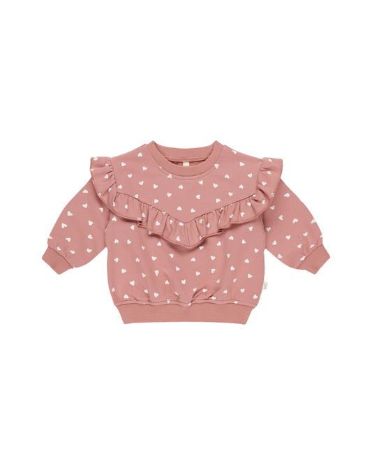 Ruffle Sweatshirt I Tiny Hearts