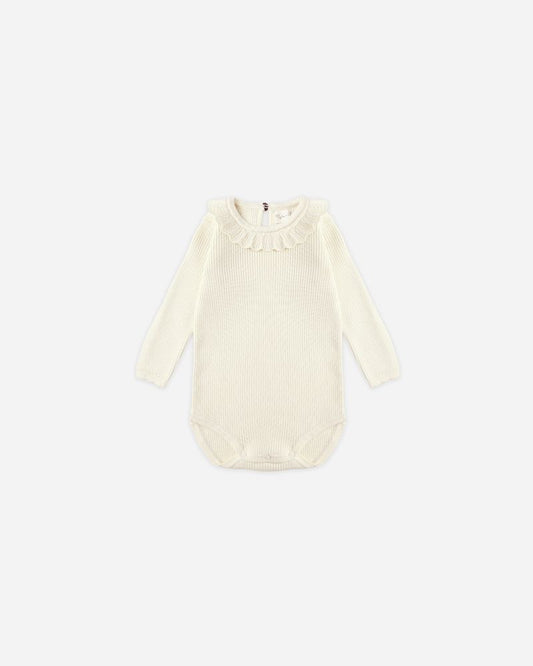 Ruffle Collar Bodysuit | Natural