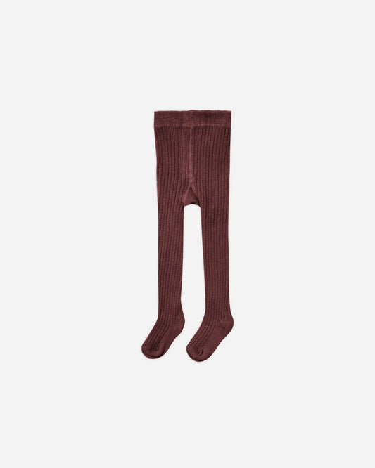 Ribbed Tights | Burgundy