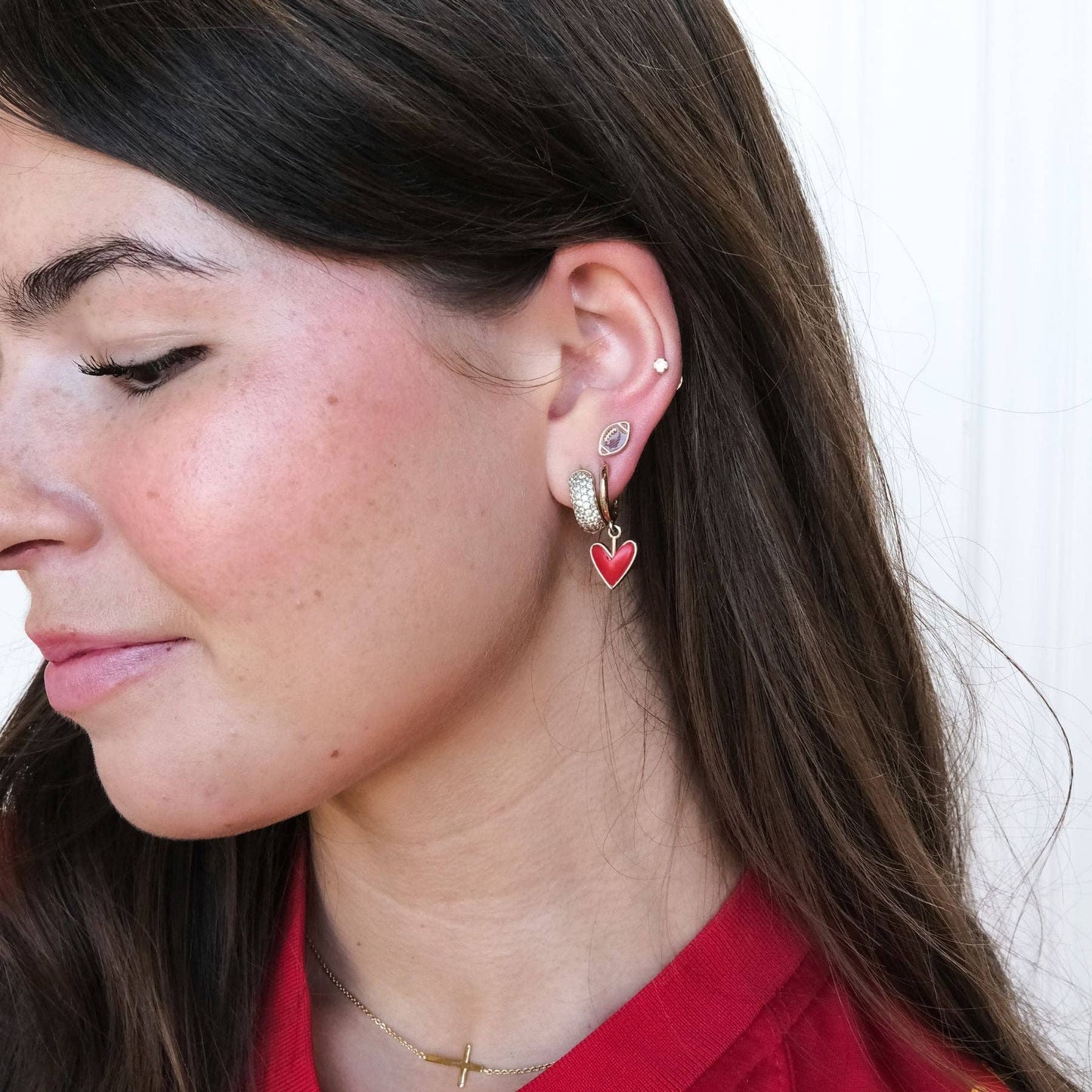 Football Game Stud Earrings: Gold / One Size
